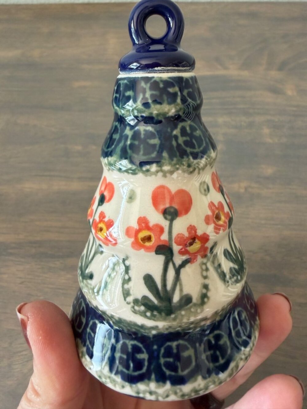 Polish Pottery Alyce Christmas Tree Ornament Hand Painted in Boleslaweic Poland